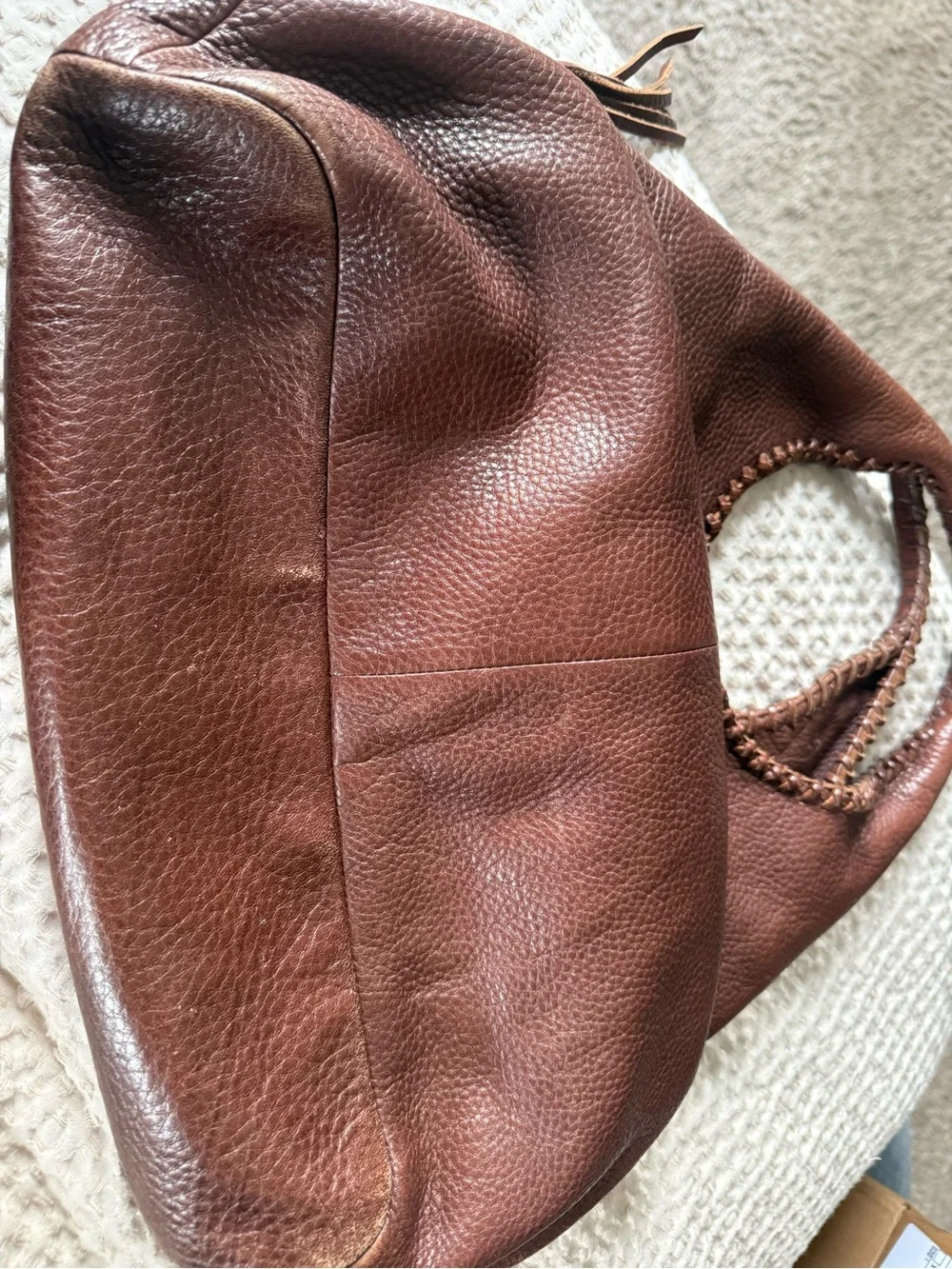 Banana Republic Chocolate Brown Pebbled Leather Hobo
